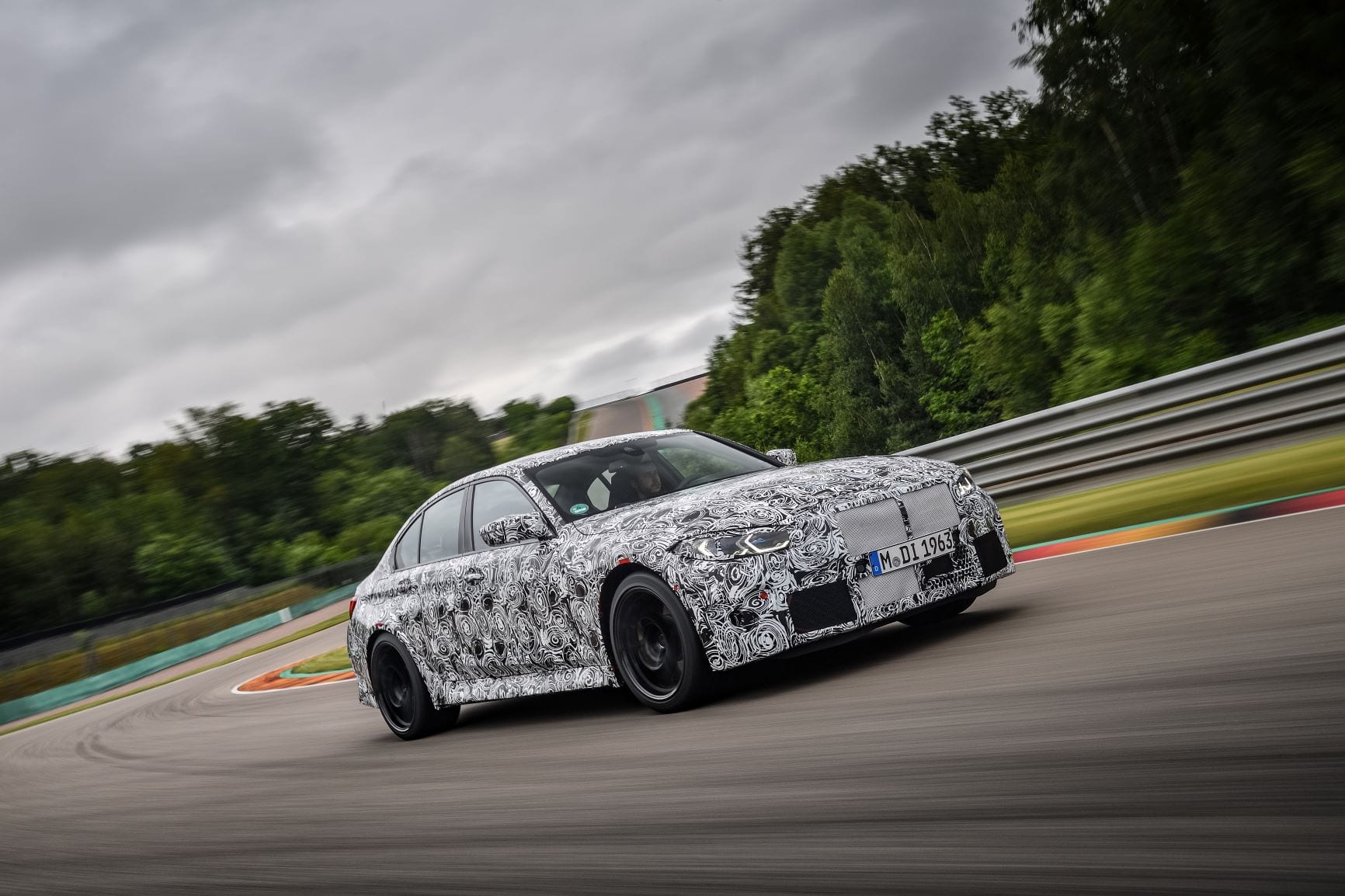 The new BMW M3 being tested under wraps at the Nurburgring.