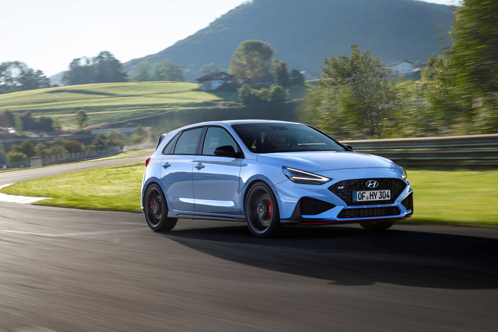 The new i30 N racing around a track