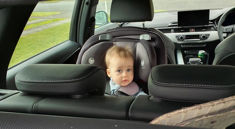 Child safely in the back of Audi A4