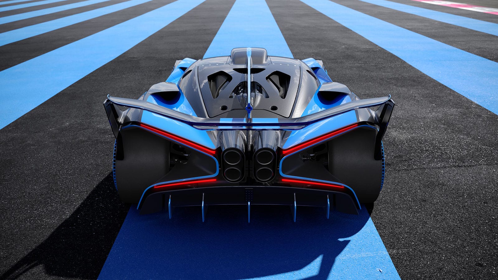 A rear shot of the Bugatti Bolide