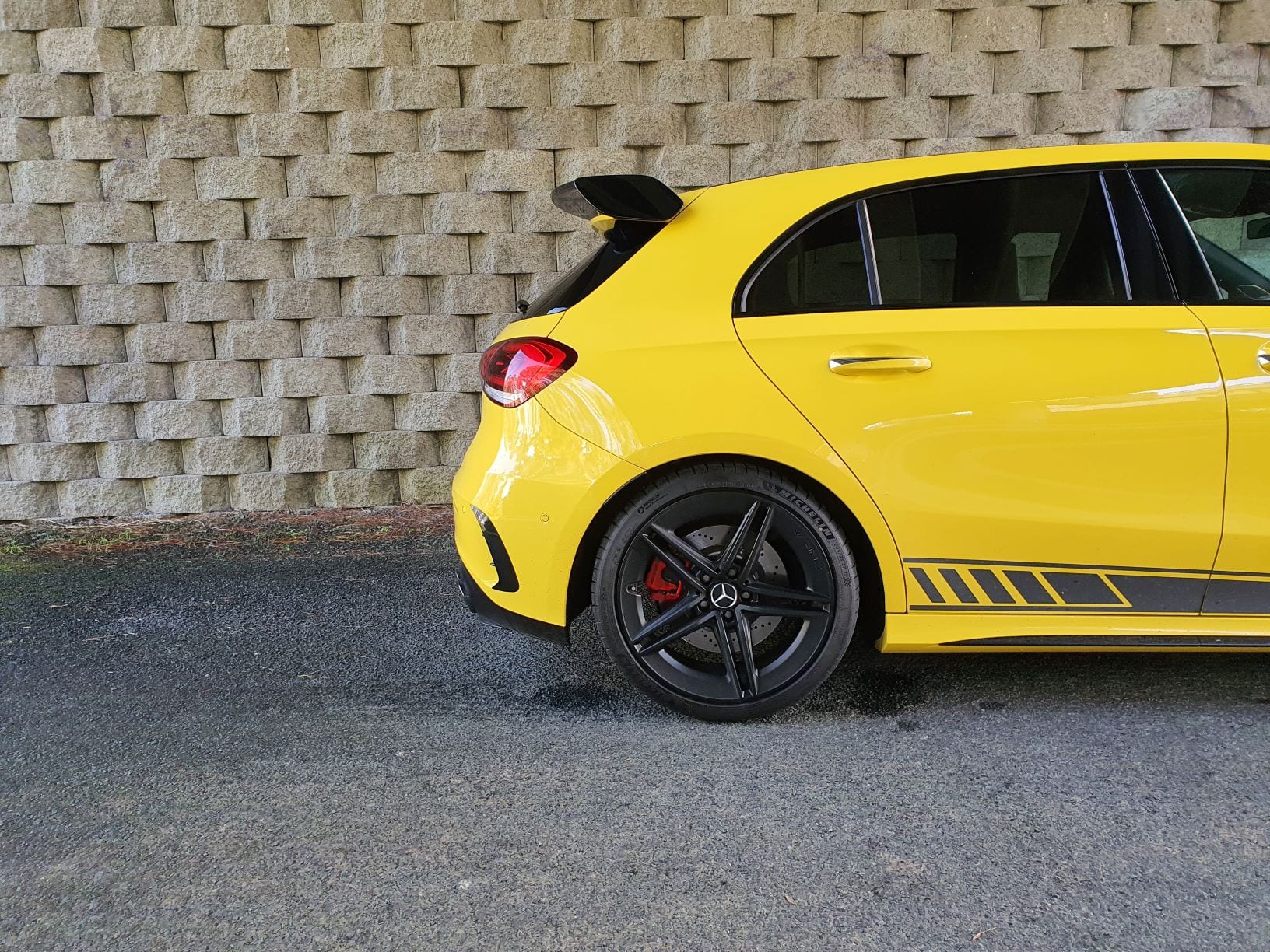 A shot of the rear half of the A45, it is dramatic from all angles.