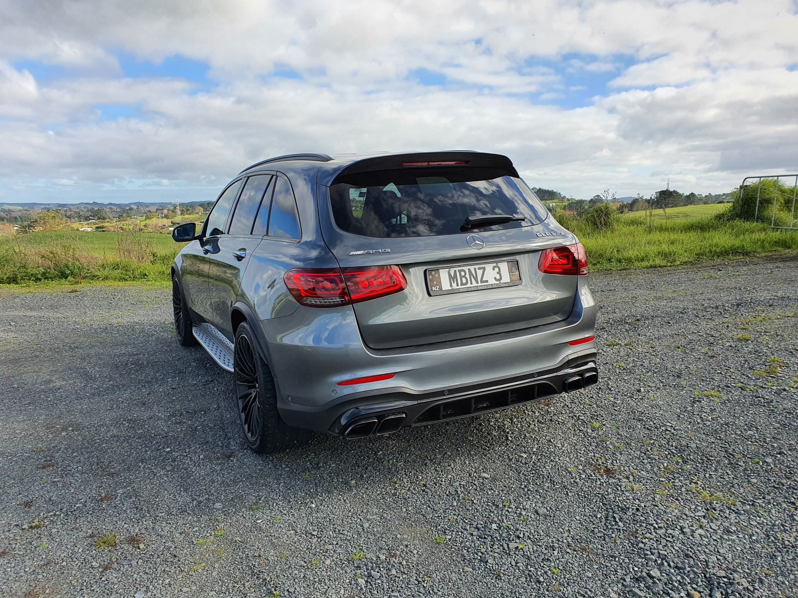 The GLC63 S looking over the valley