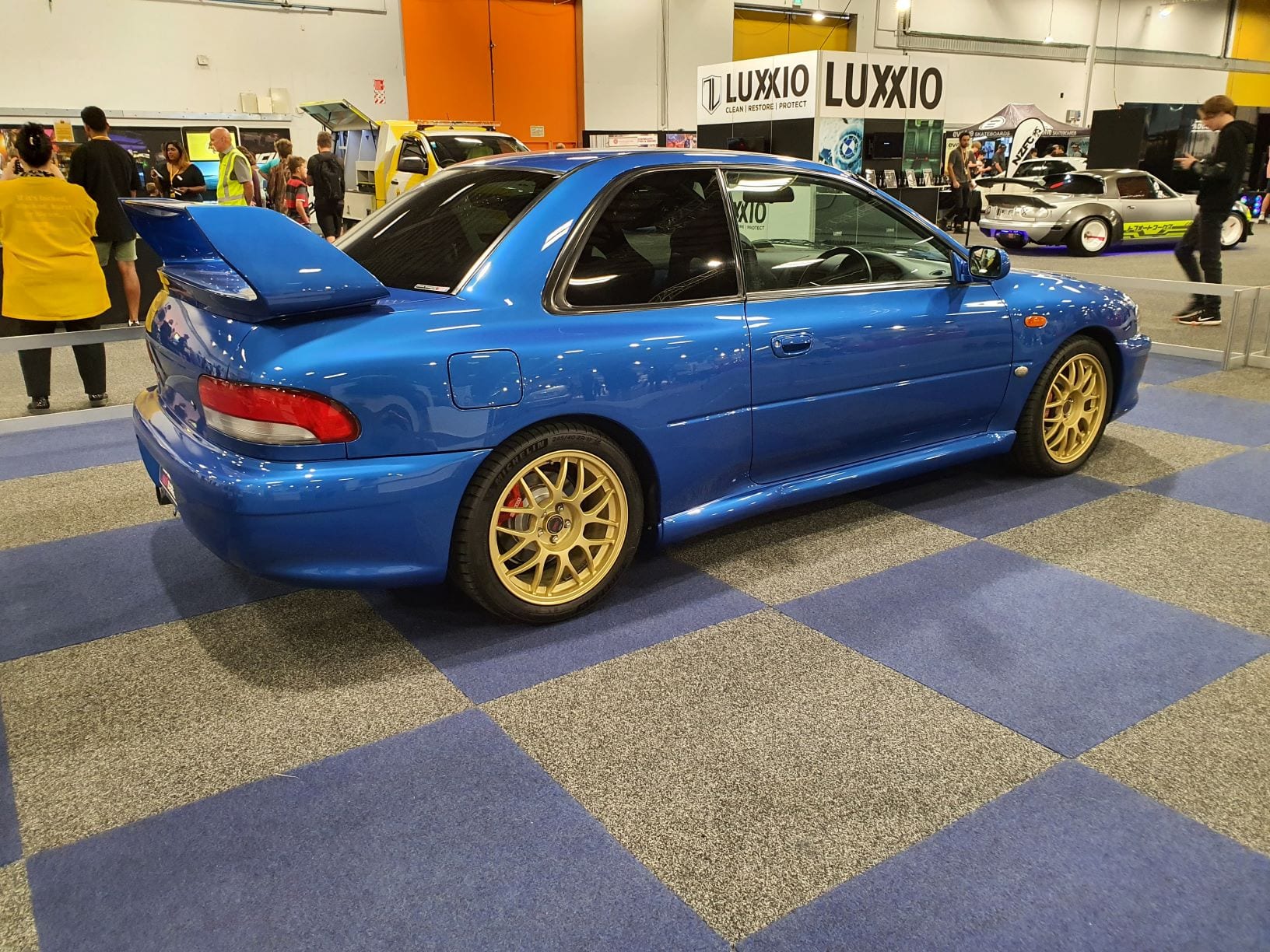 A Rally Blue Mica Subaru Impreza WRX STi 22B