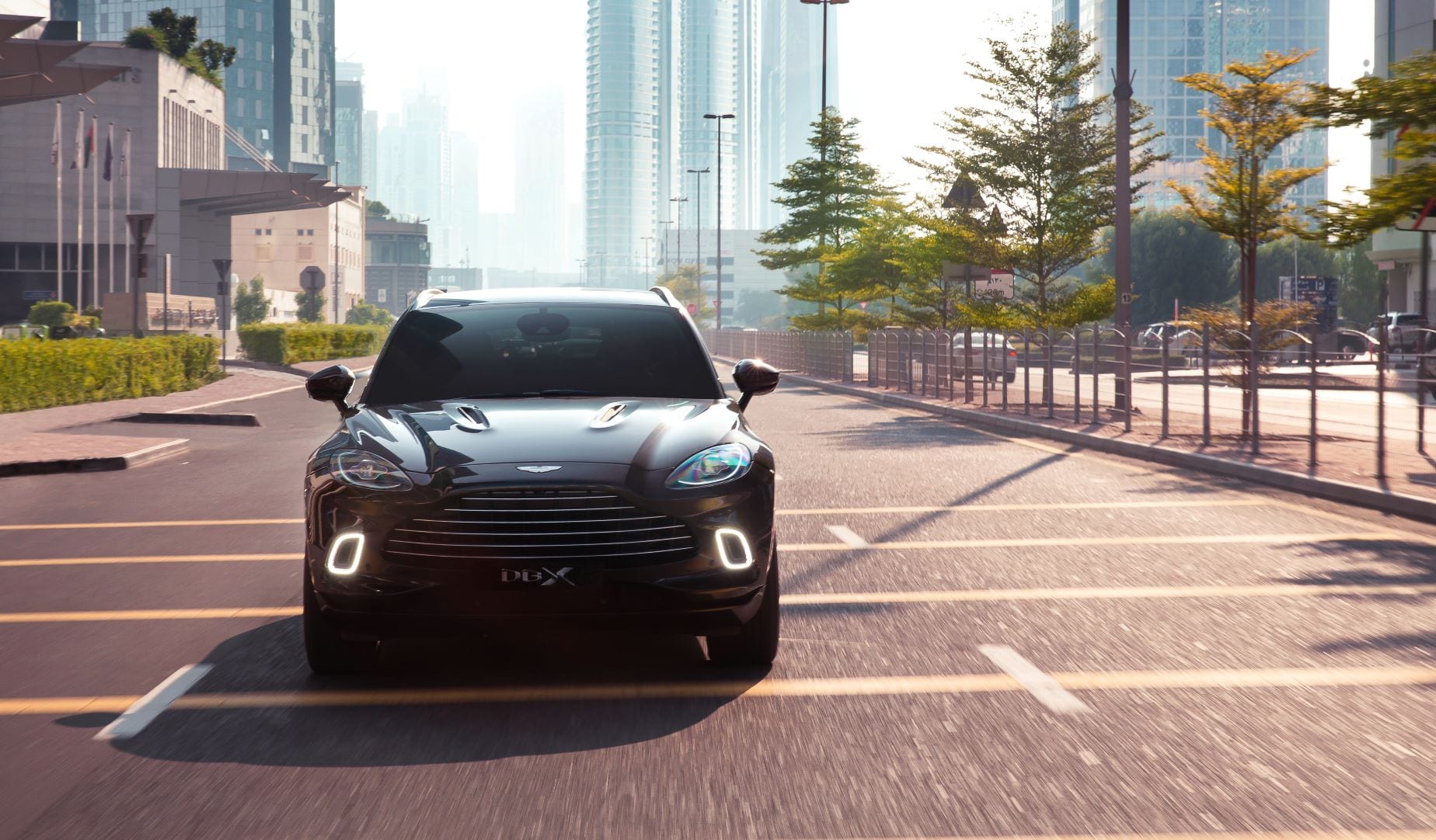 A front view of the Aston Martin DBX
