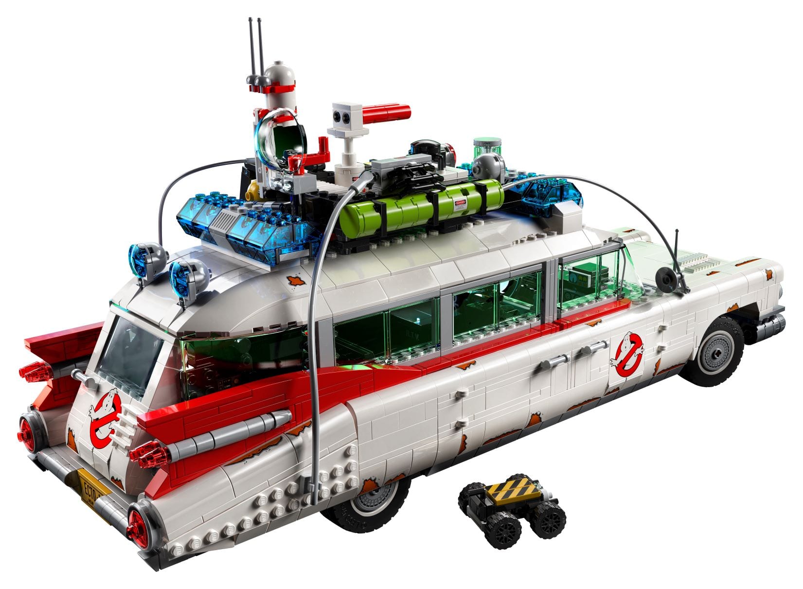A rear shot of the LEGO ECTO-1