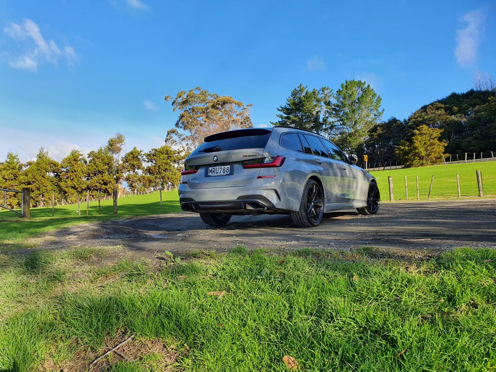 The M340i pictured here from a low angle