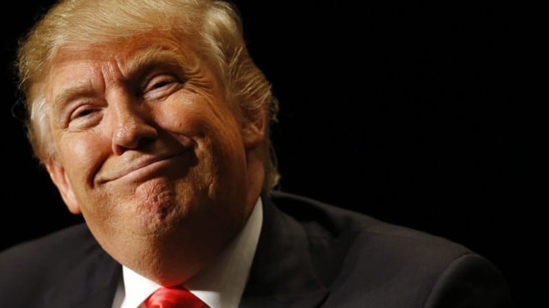 Donald Trump, smug idiot.