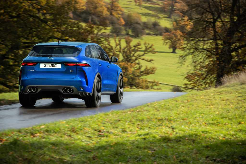 The rear of the F-Pace SVR