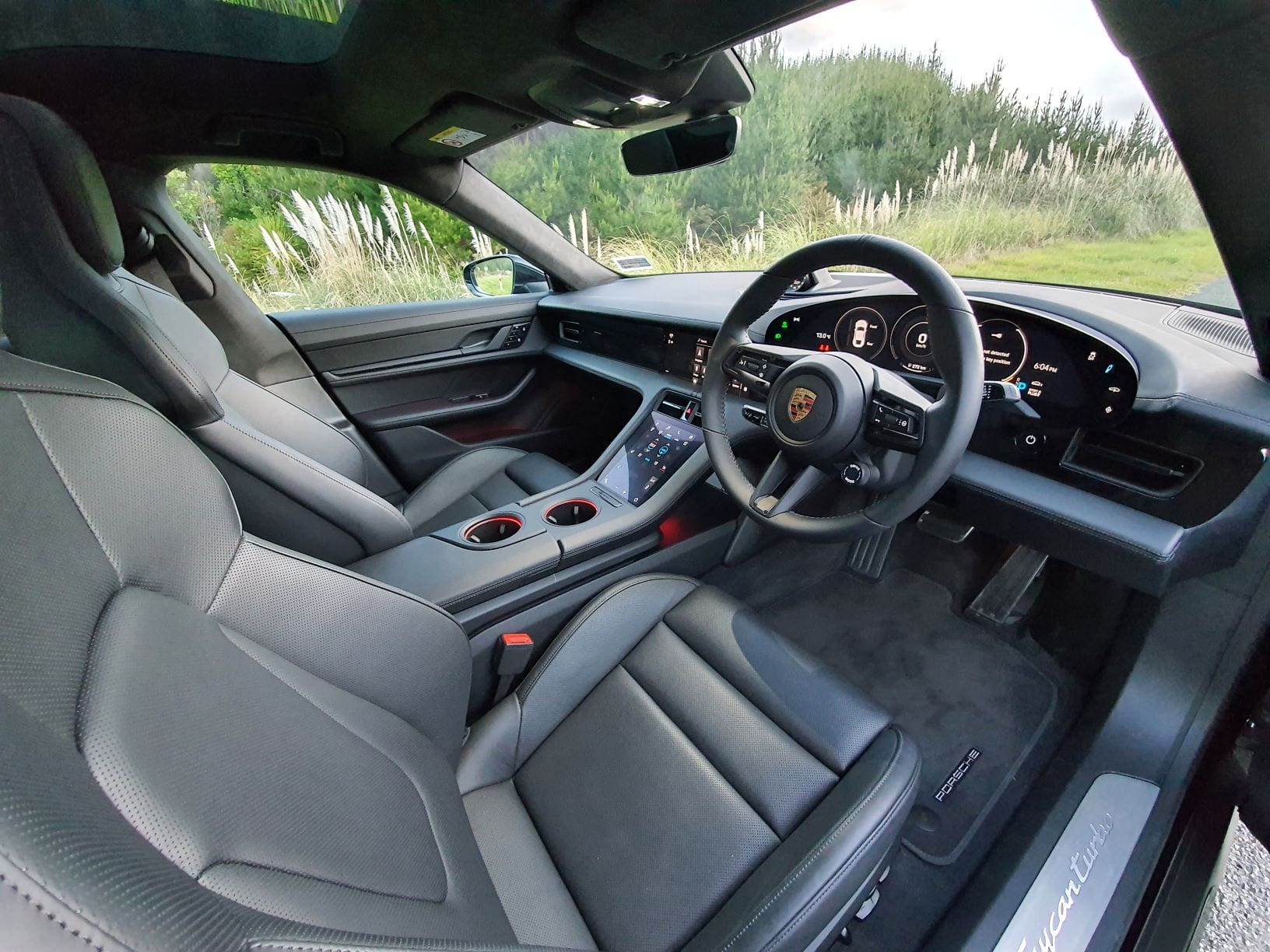 The interior of the Porsche Taycan