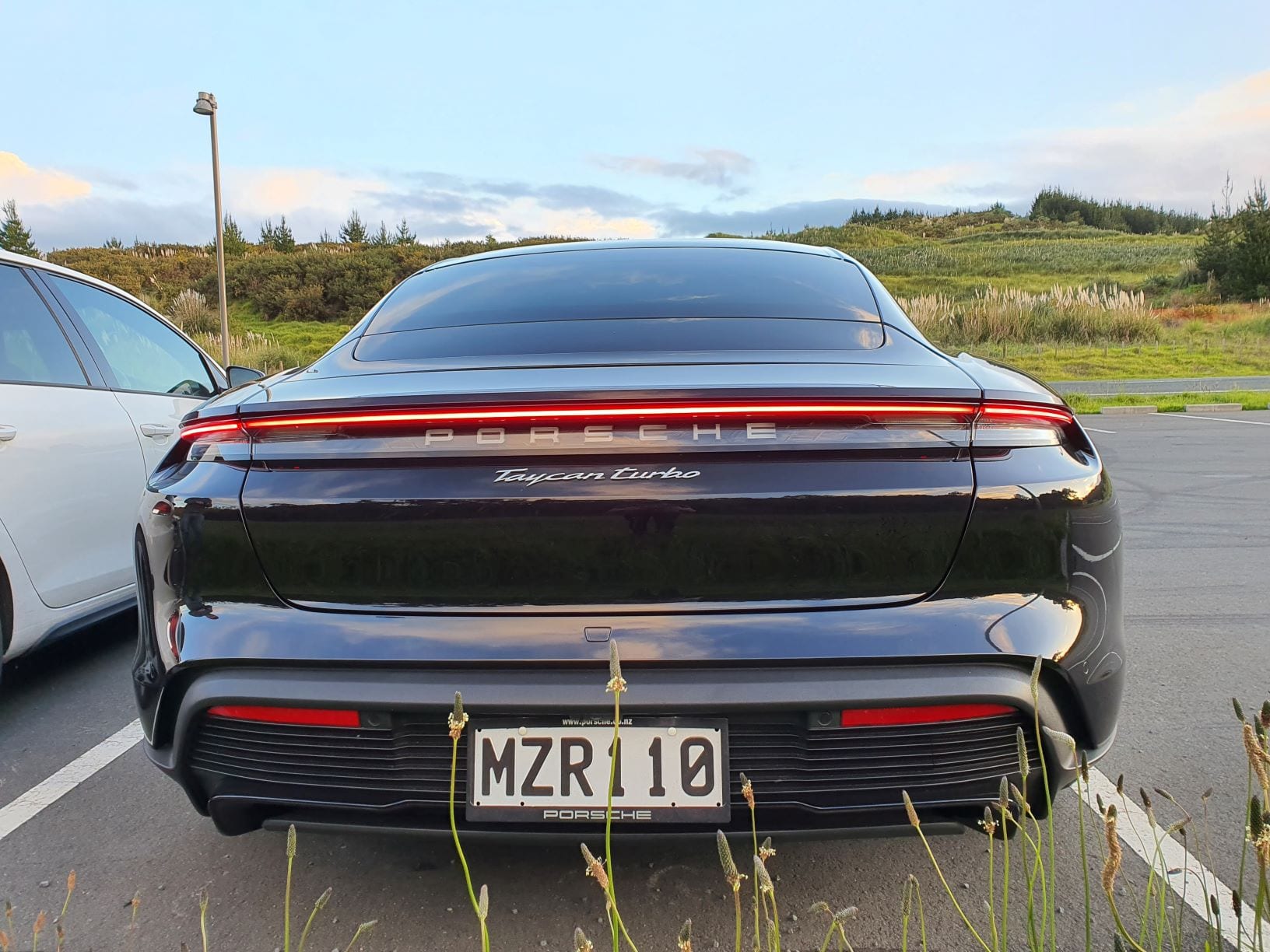 The rear of the Porsche Taycan Turbo