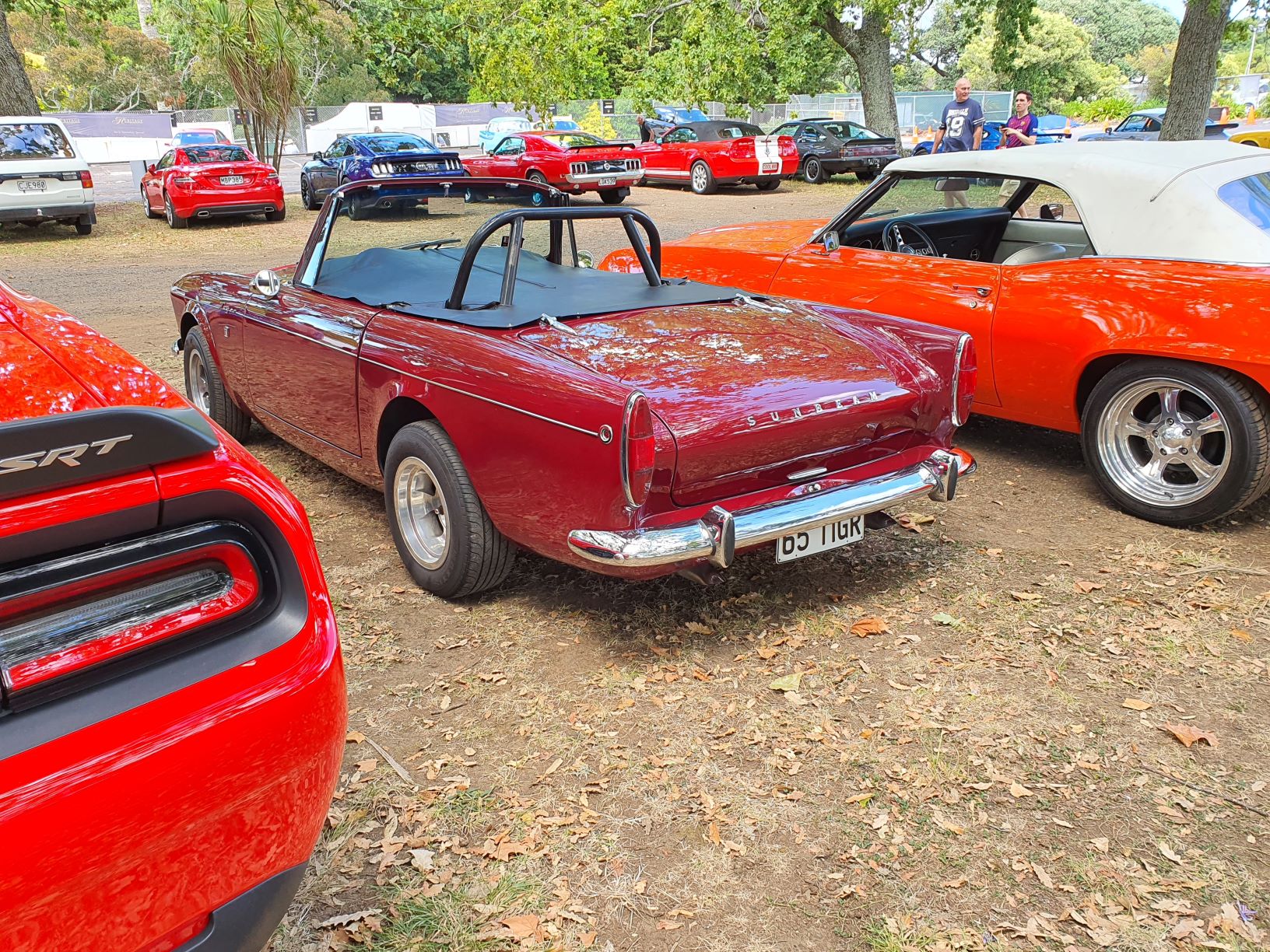A Dodge SRT Demon, Sunbeam Tiger and a classic Mustang
