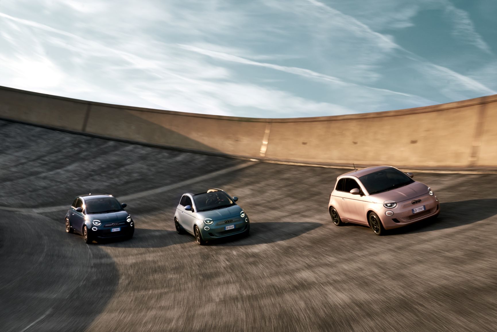 A trio of Fiat 500es at Lingotto