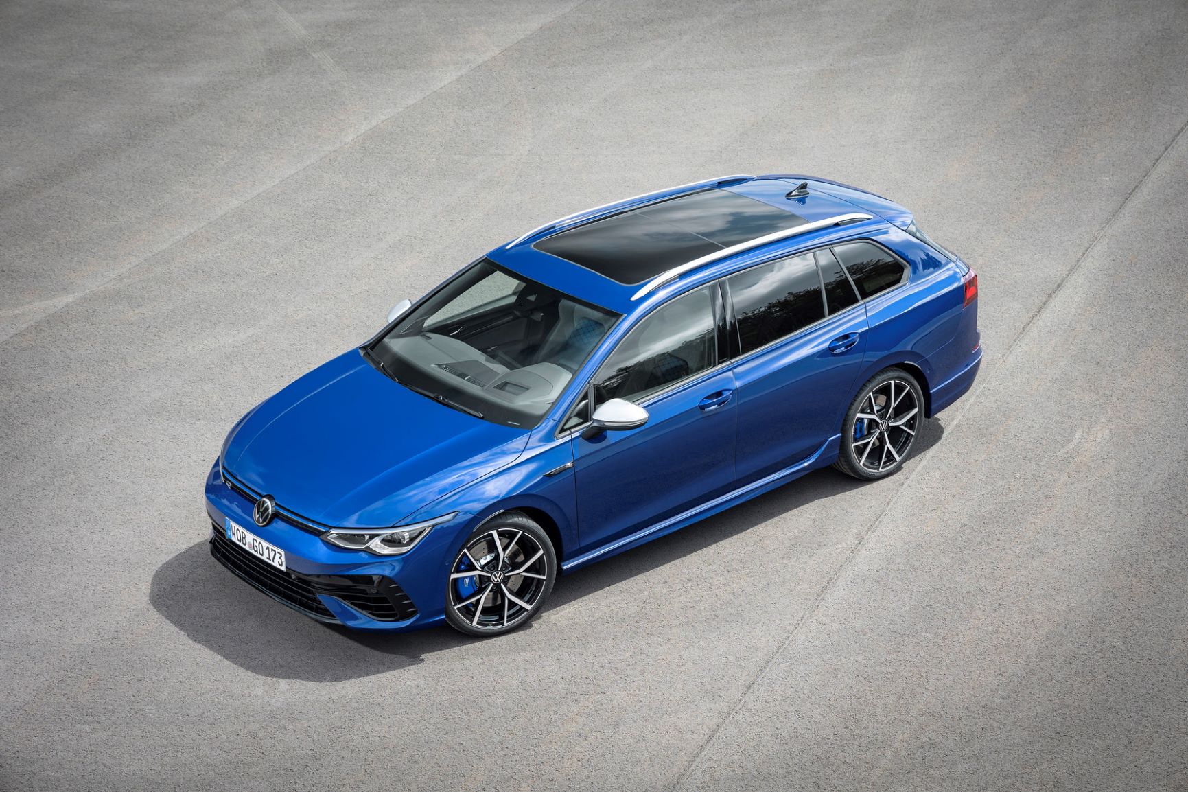 VW's Golf R Wagon in blue