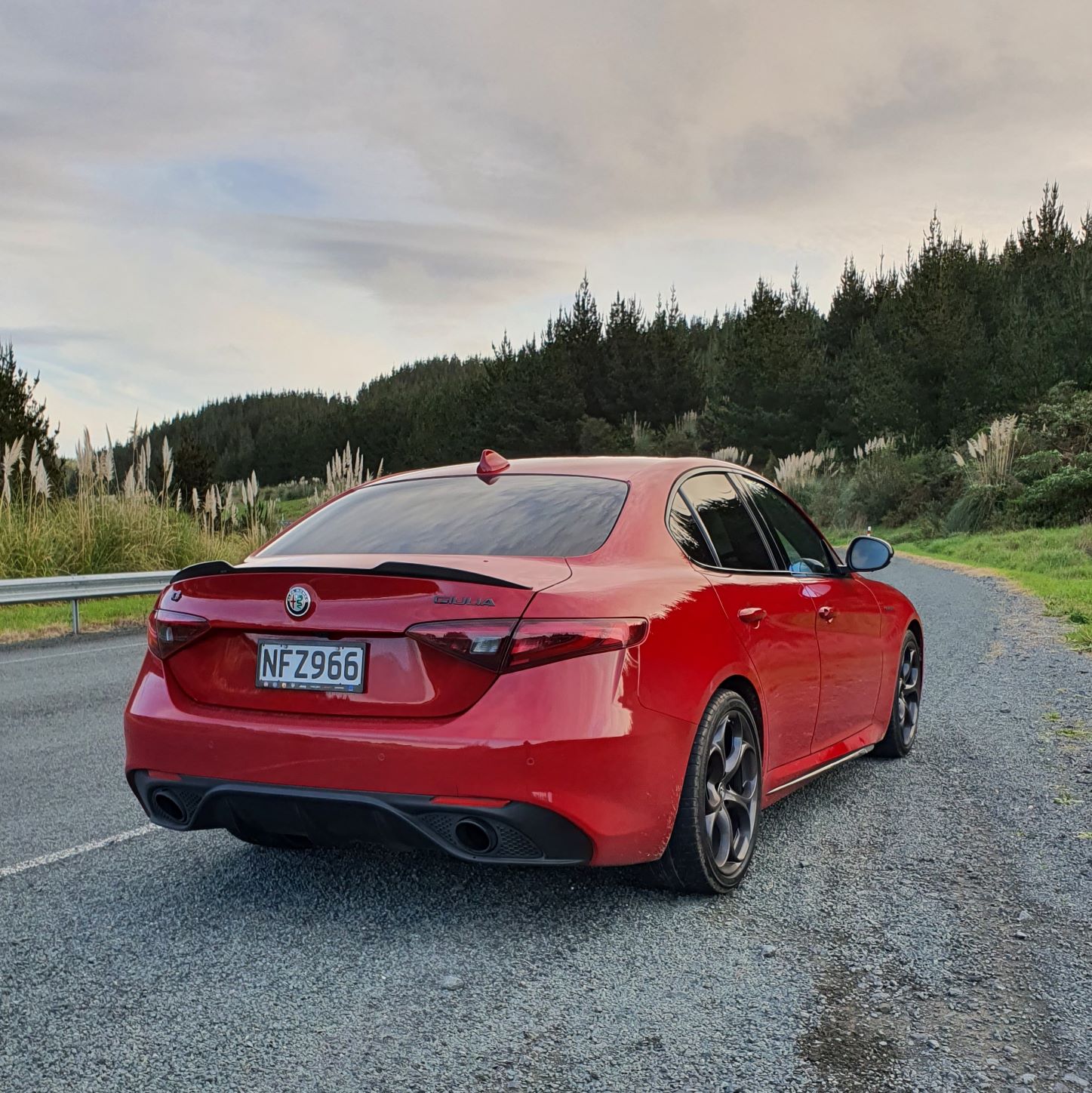 Rear view of the Alfa Romeo Giulia Veloce