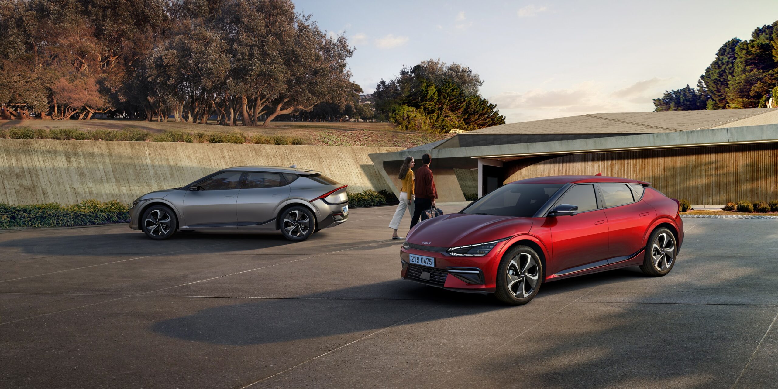 Kia EV6 in red and in white