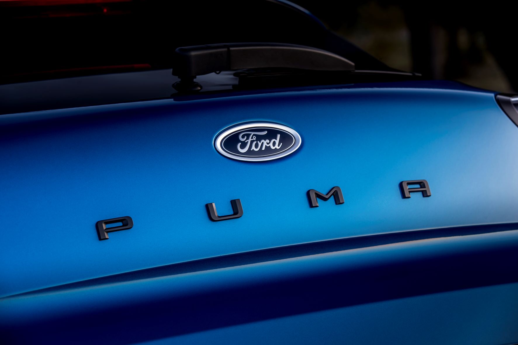 Ford Puma badge on the rear of the car