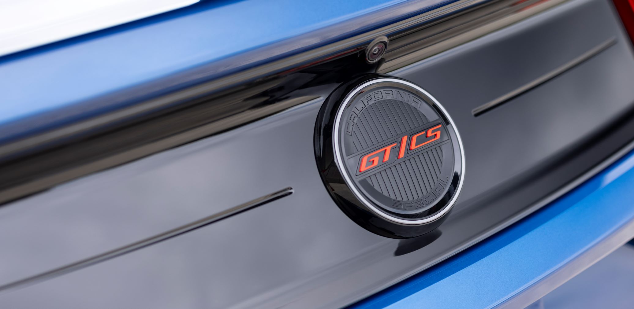 GT/CS badging on the rear of the 2022 Ford Mustang California Special