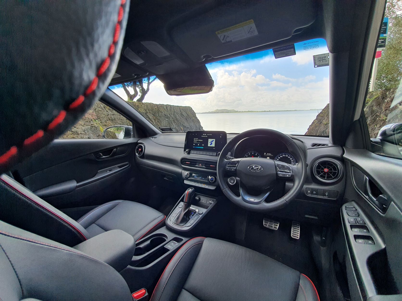 Interior shot of the 2021 Hyundai Kona N-Line