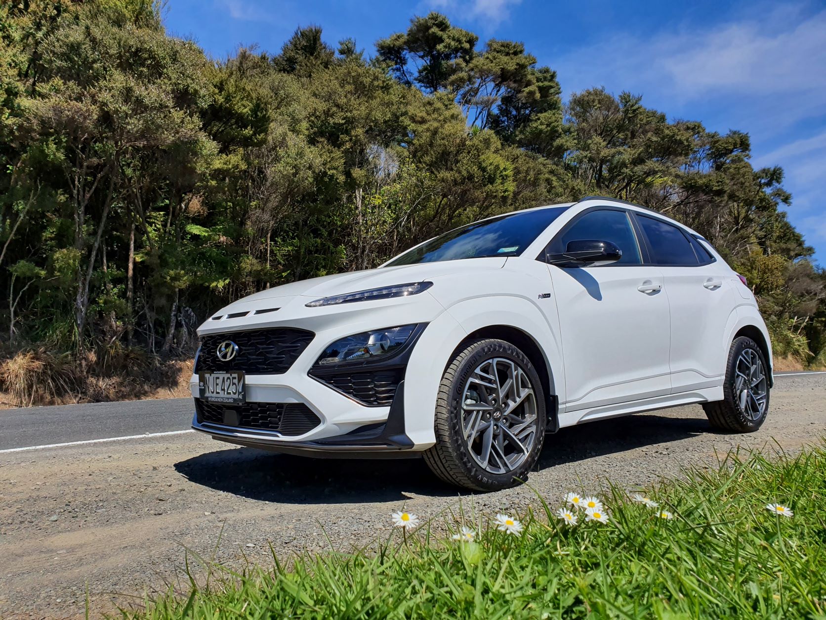 Close-up view of the 2021 Hyundai Kona N-Line