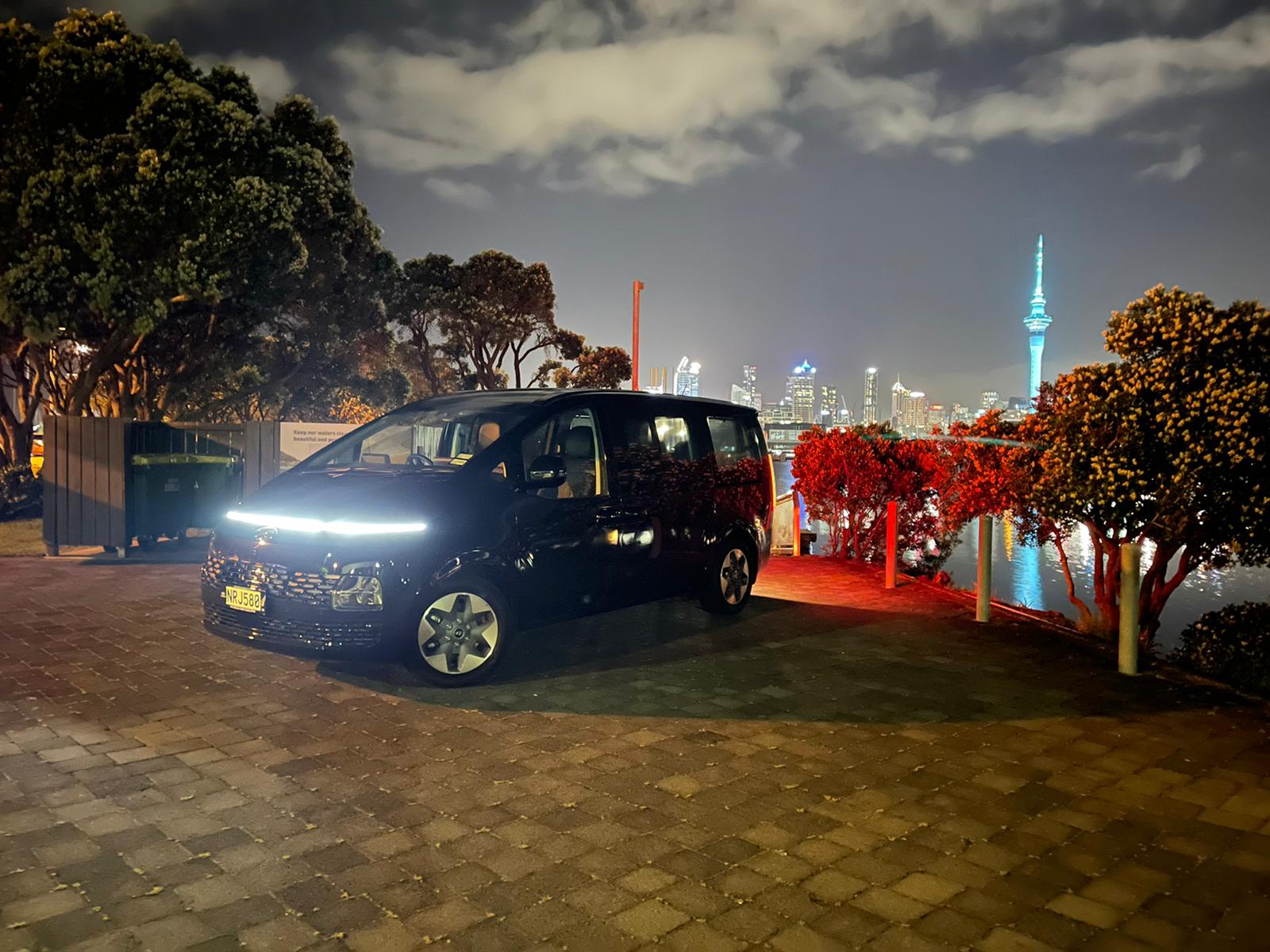 Front three quarters view of the 2021 Hyundai Staria people mover