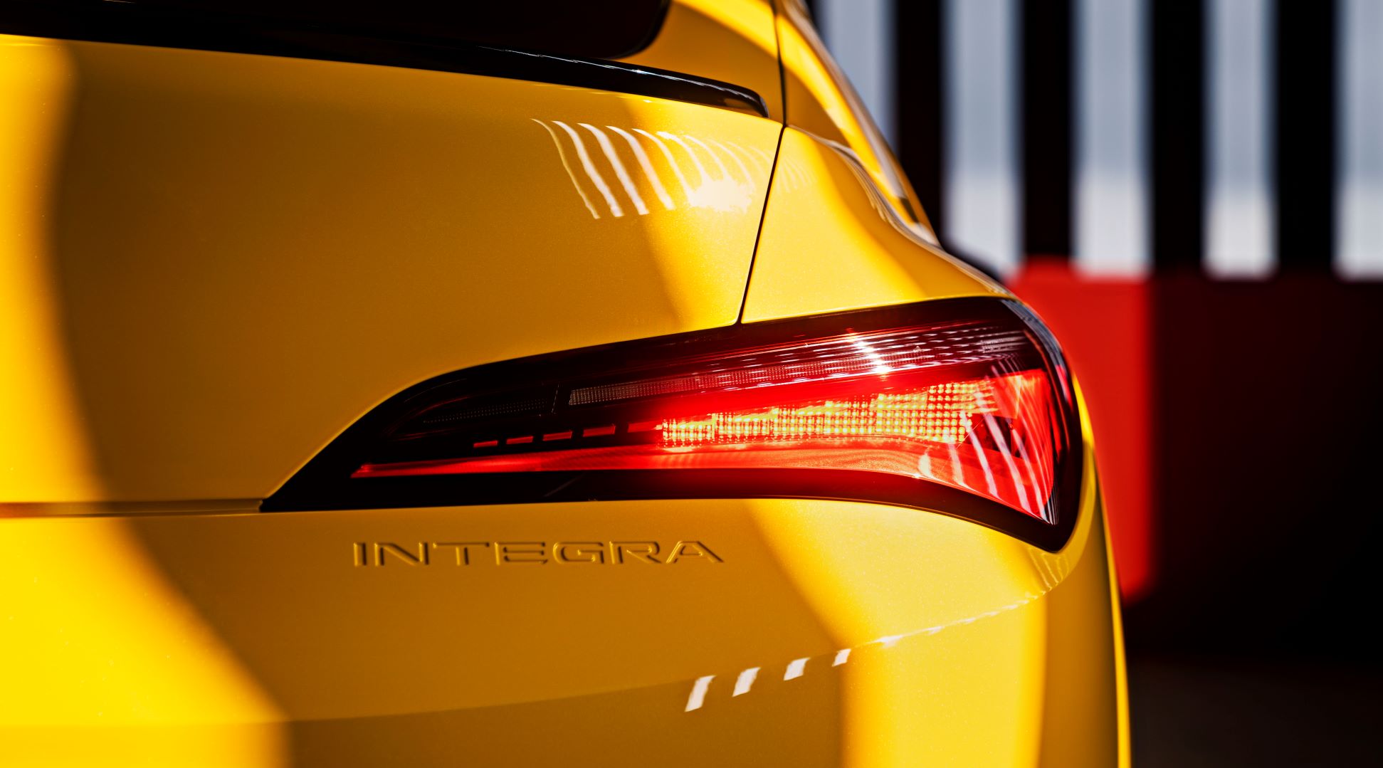 Integra logo embossed onto the rear bumper of the 2023 prototype