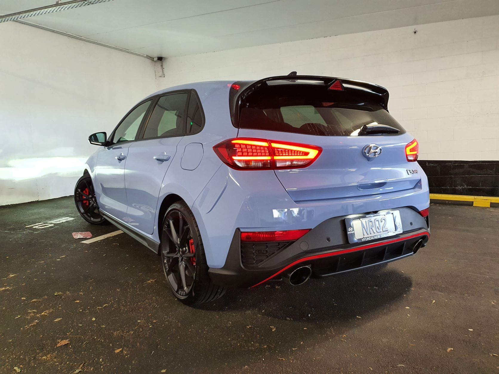 Rear three quarter shot of the Hyundai i30N Series II DCT