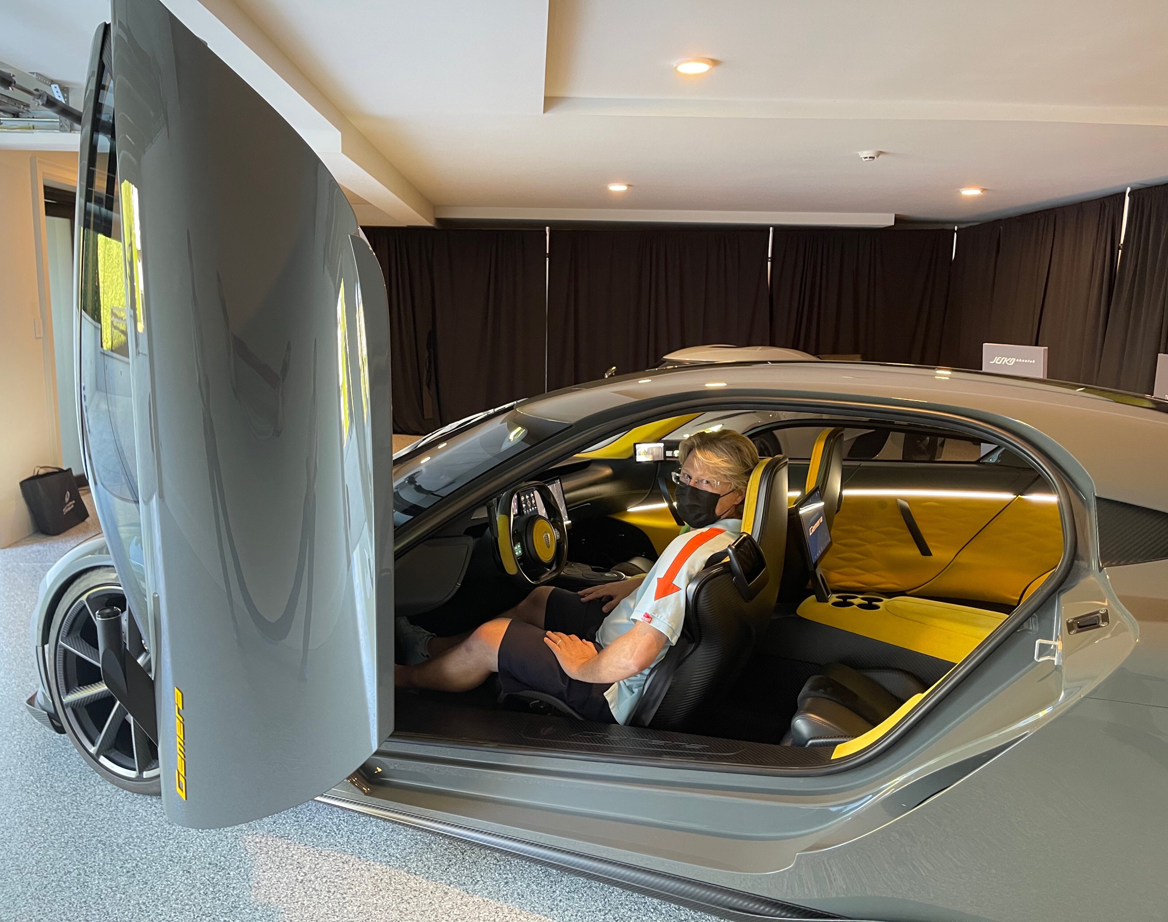 Jason Grunsell behing the wheel of a Koenigsegg Gemera