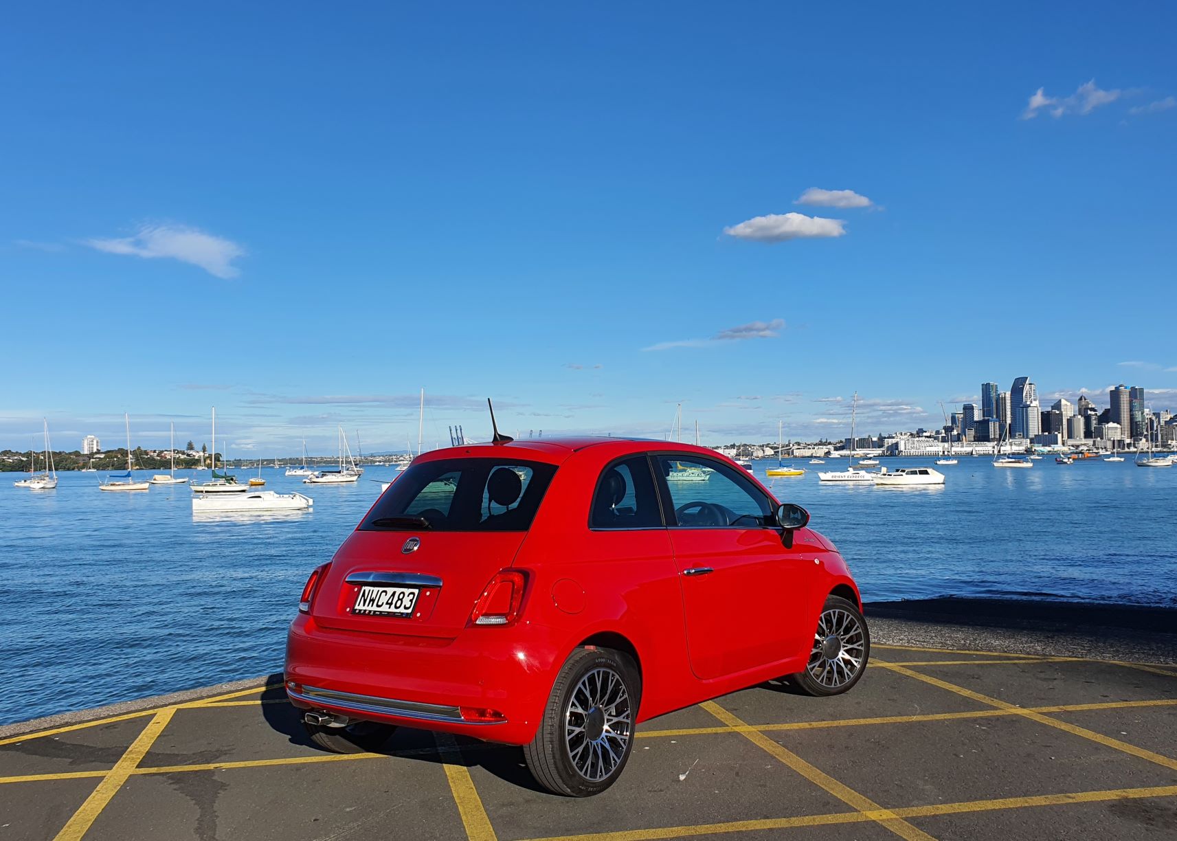 Rear three quarters view of the new Fiat 500 Dolcevita