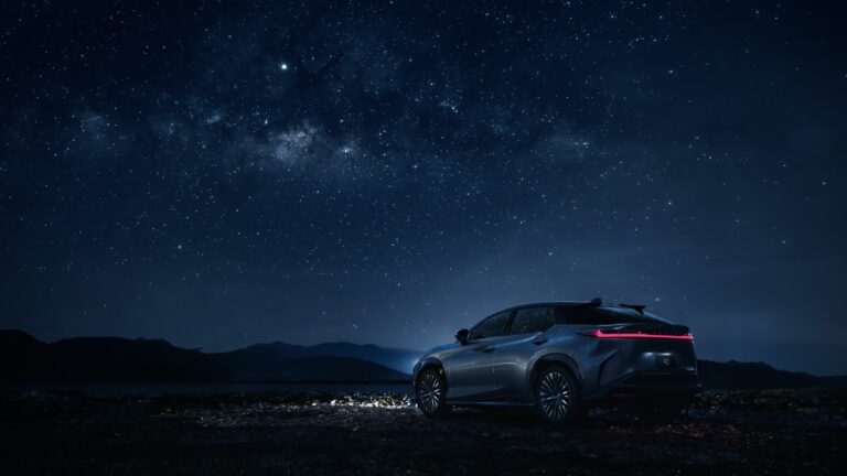 Zoomed out view of the Lexus RZ EV SUV