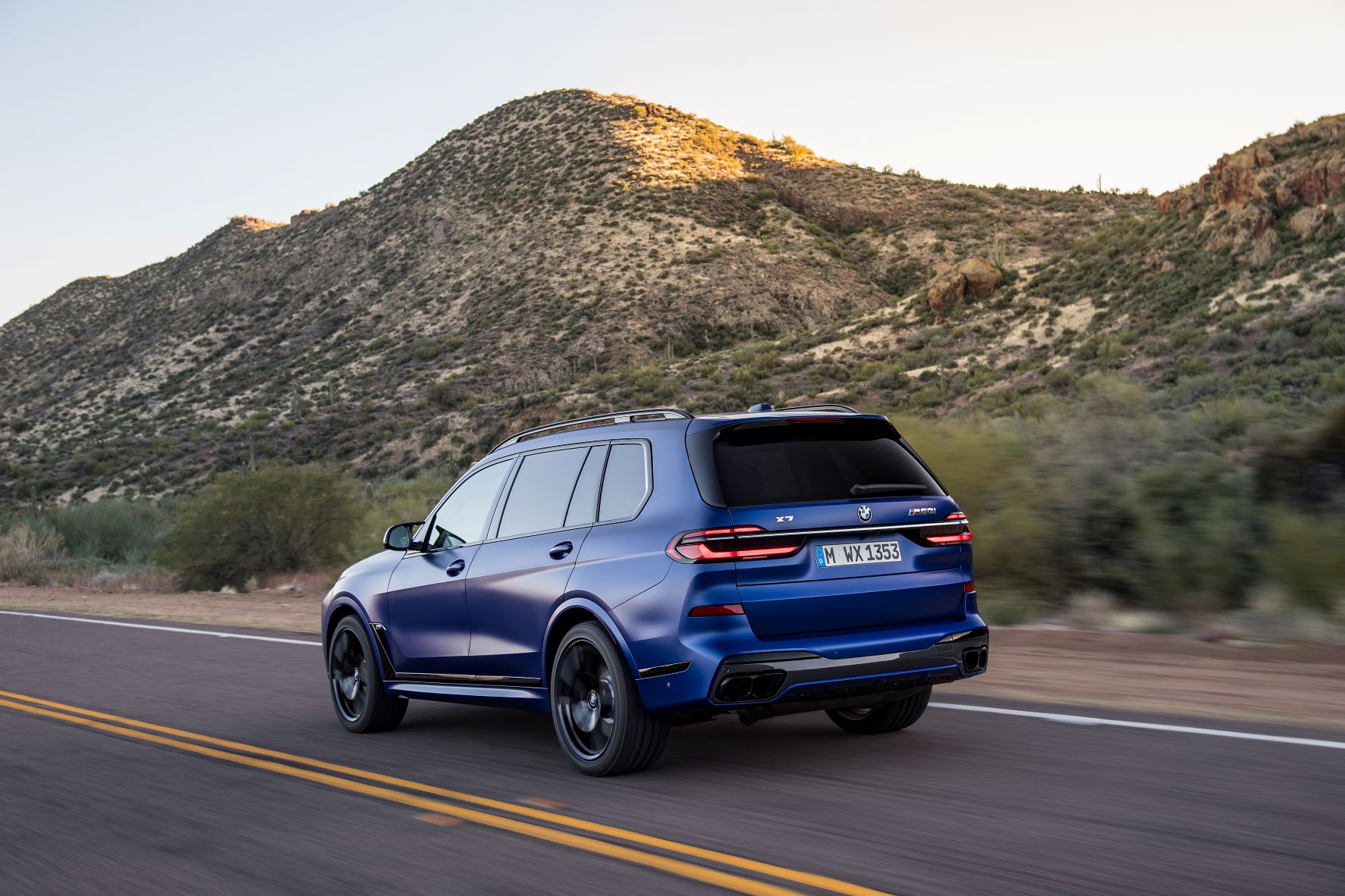 Rear three quarters view of the new BMW X7