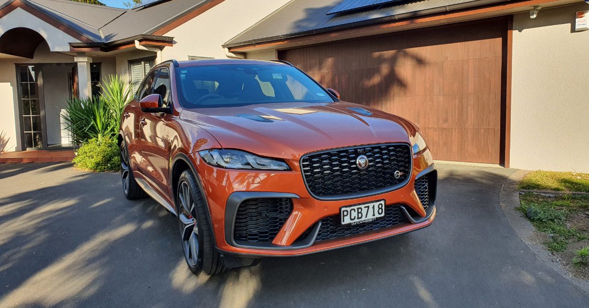 Jaguar F-PACE SVR in orange