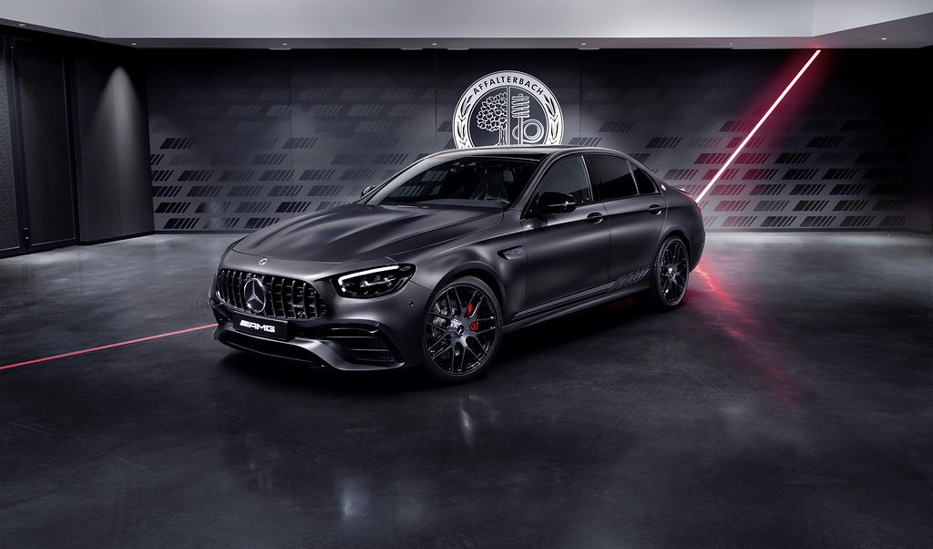 Front three quarters view of the Mercedes-AMG E63S Final Edition