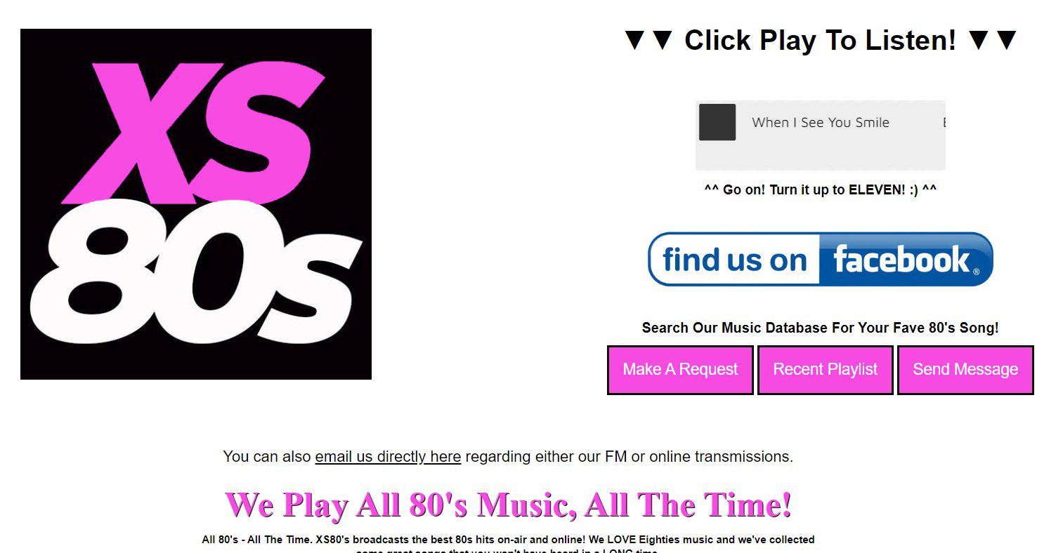 XS80s radio station NZ