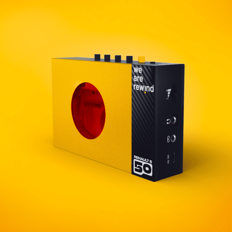 Side view of Renault's new portable cassette player