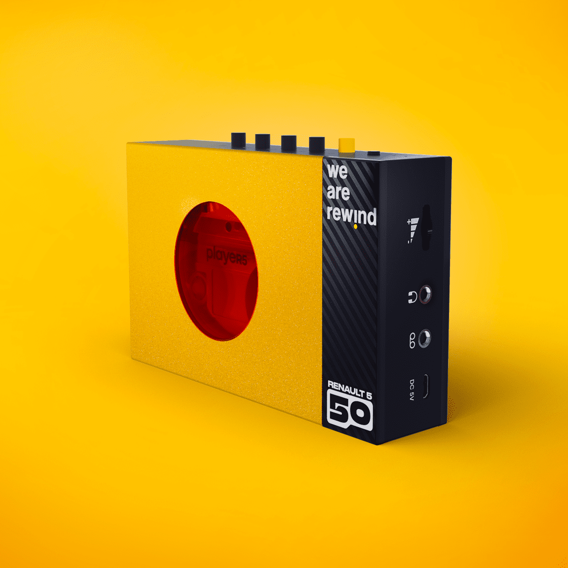 Side view of Renault's new portable cassette player