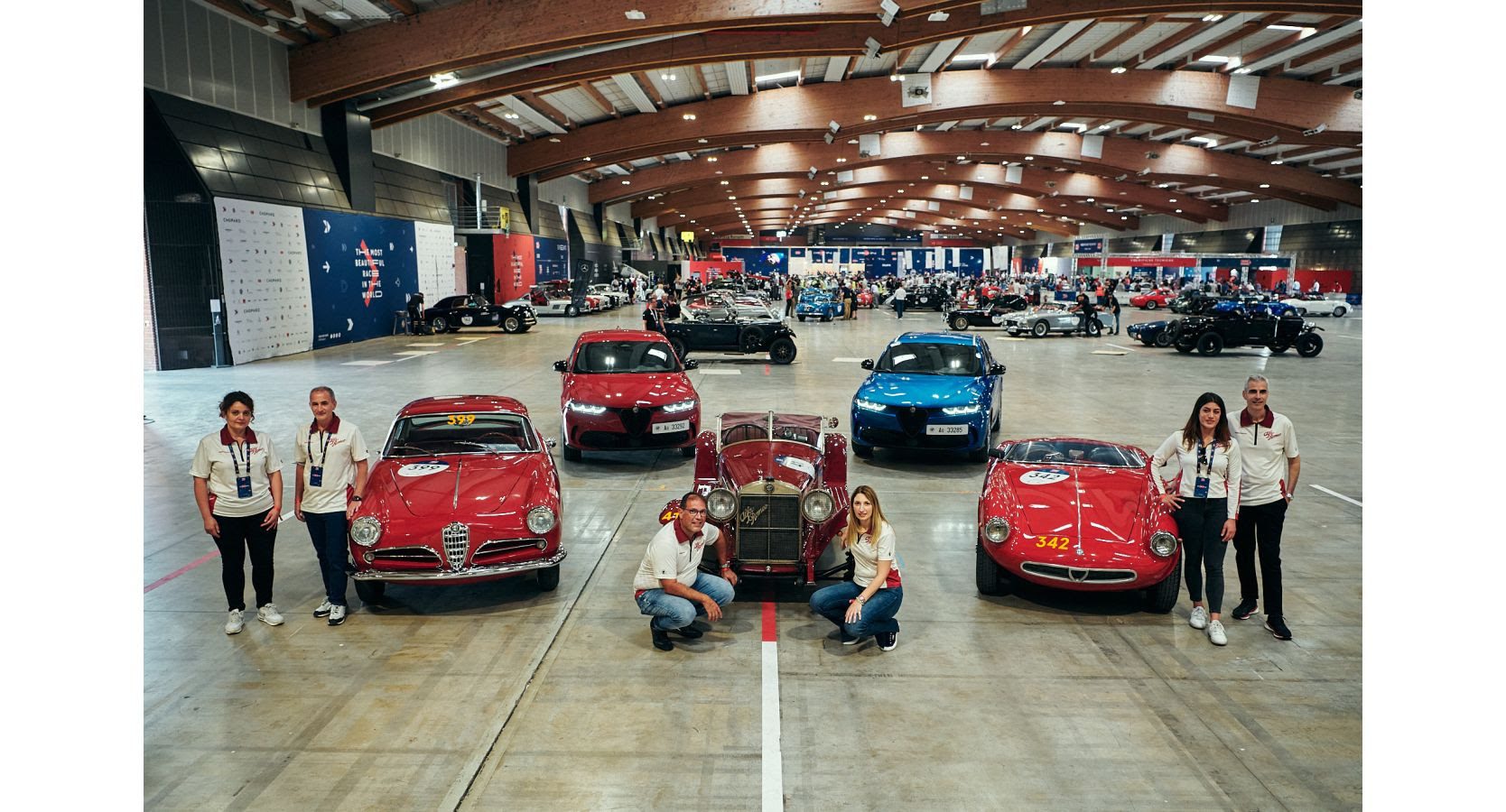 Alfa Romeo was represented at this year's Mille Miglia by both vintage and modern cars.