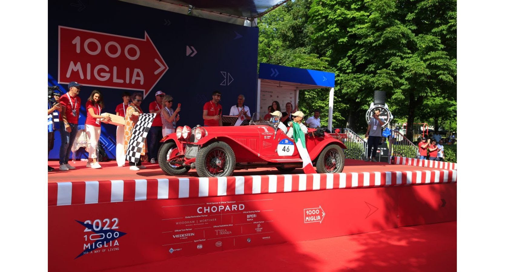 The Alfa Romeo 6C 1750 SS Zagato which won the 2022 Mille Miglia