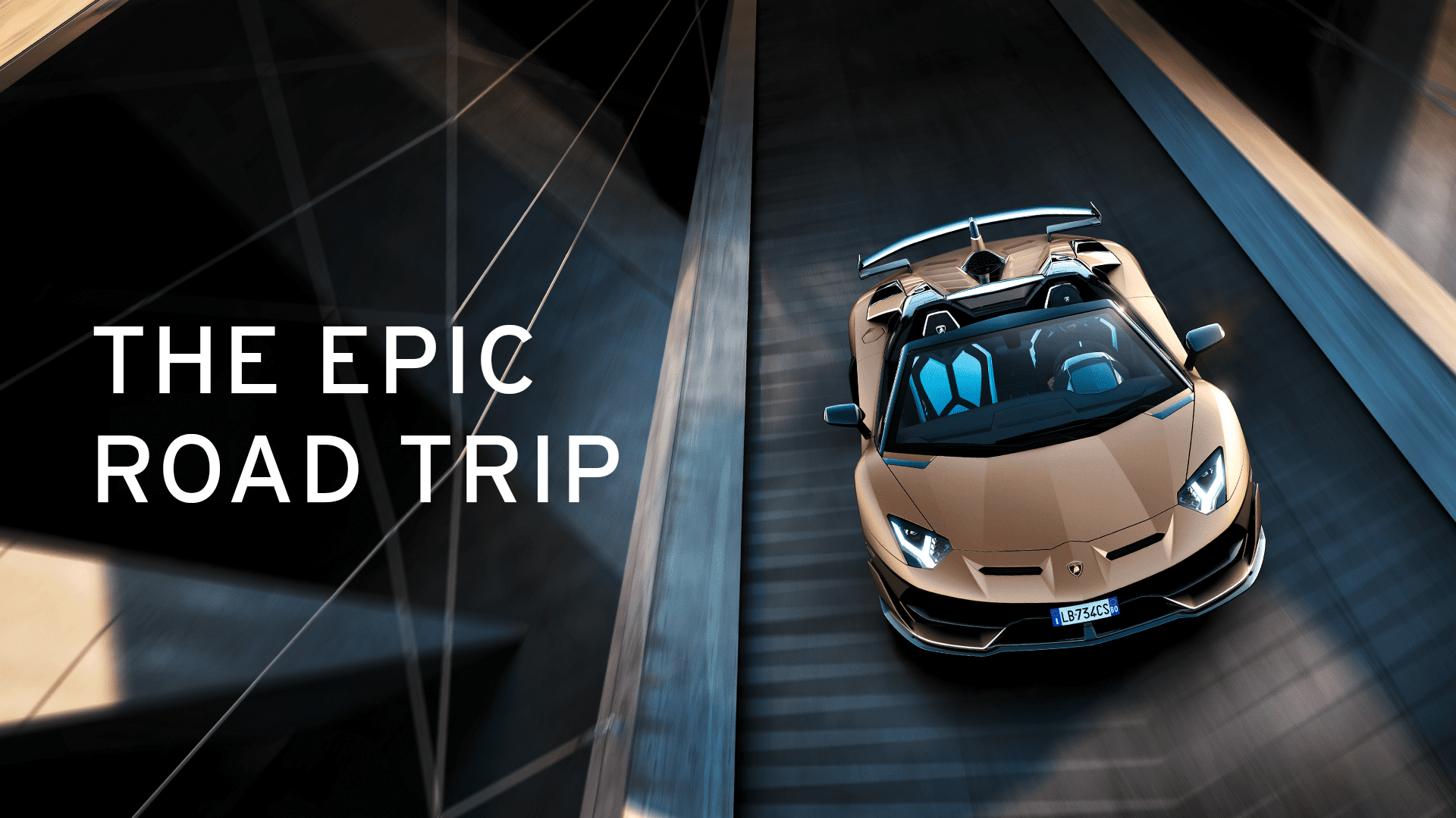 A Lamborghini Aventador SVJ roadster in gold which will feature heavily in the brand's NFT collection