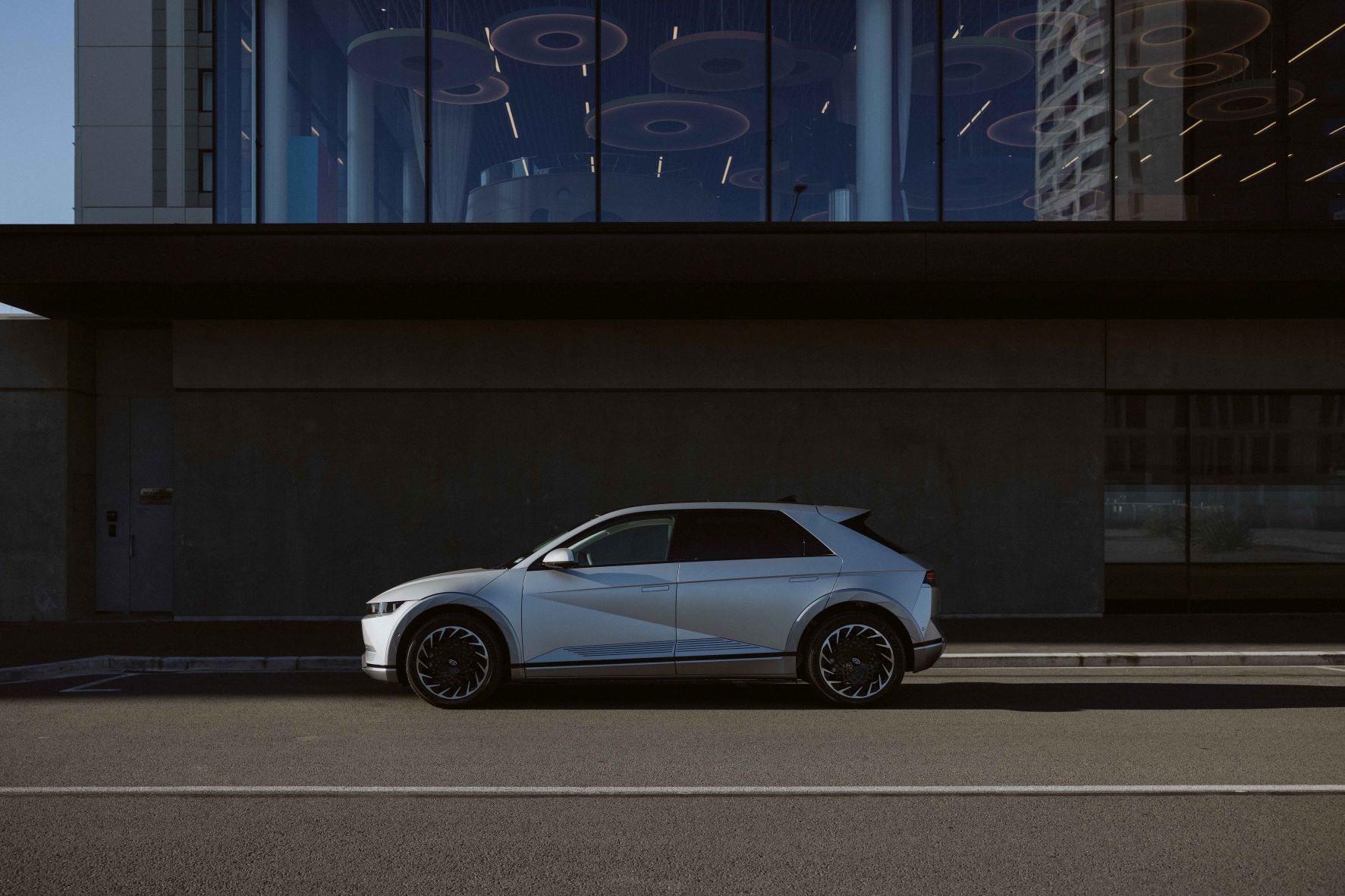 Side view of the 2023 Hyundai IONIQ 5 in silver