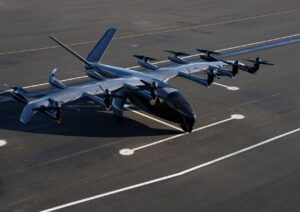 An overhead zoomed out view of the Archer Midnight eVTOL aircraft.