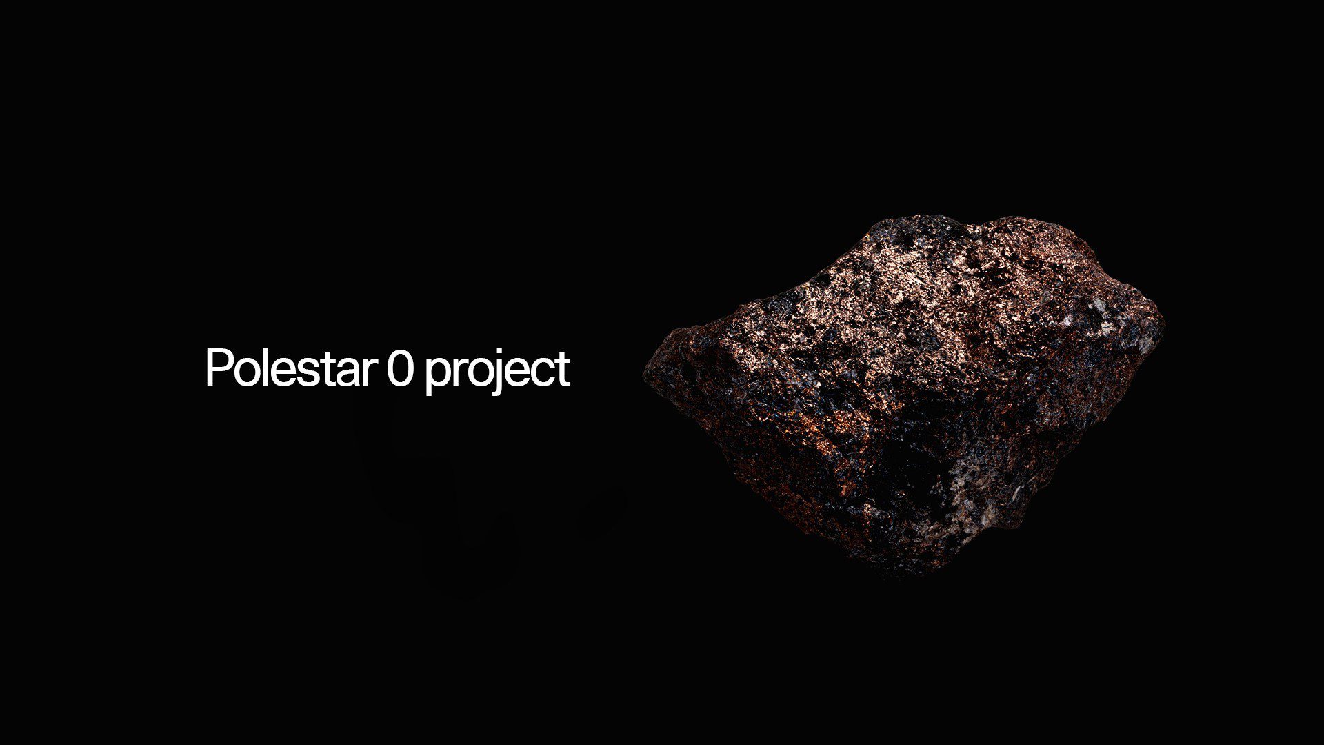 A photo of a block of Nickel and the emblem for the Polestar 0 project.