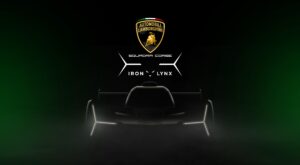 A teaser photo of the Lamborghini LMDh racecar