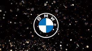 BMW logo in focus