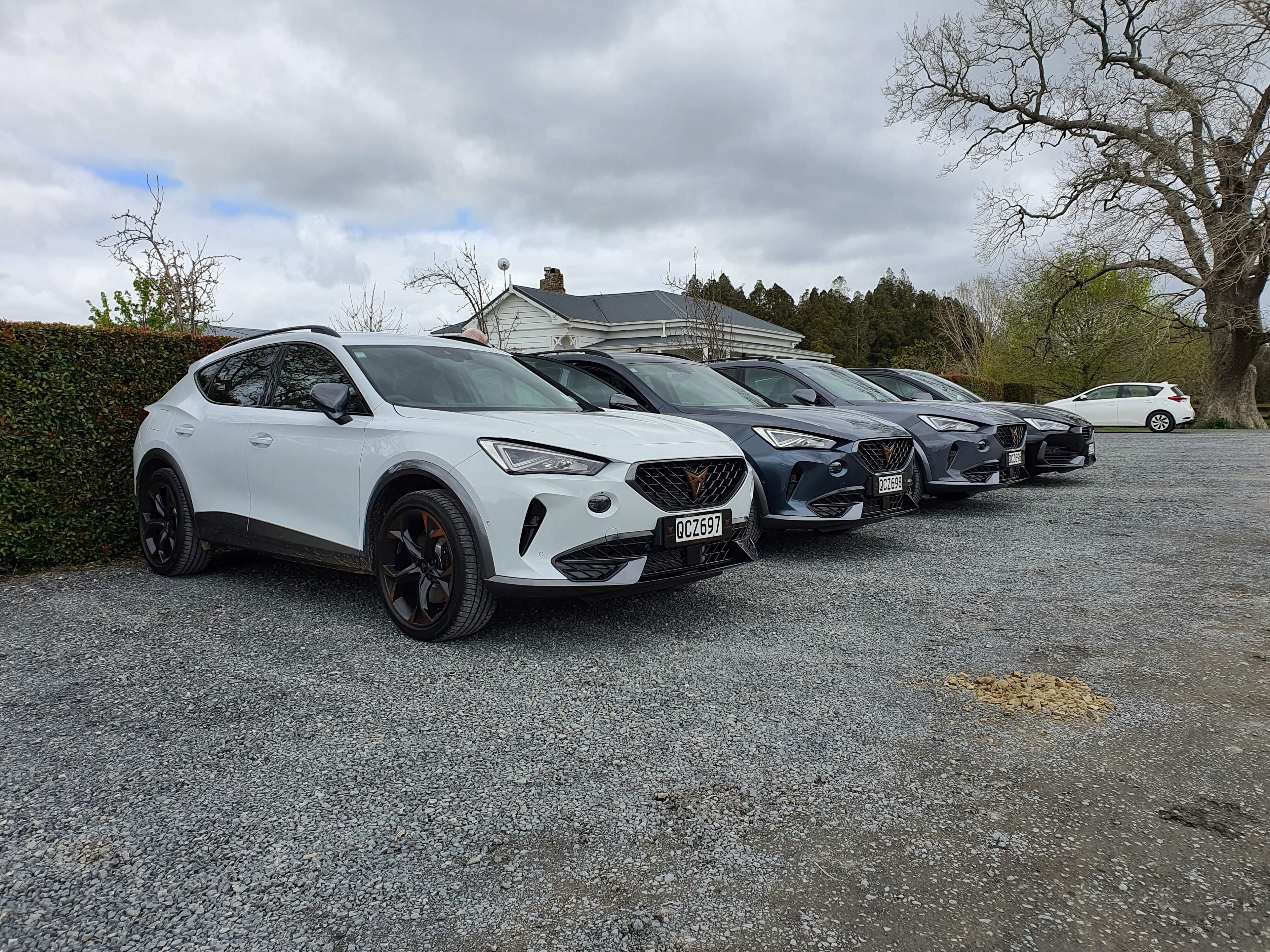A view of three 2023 Cupra Formentor V e-Hybrid cars.