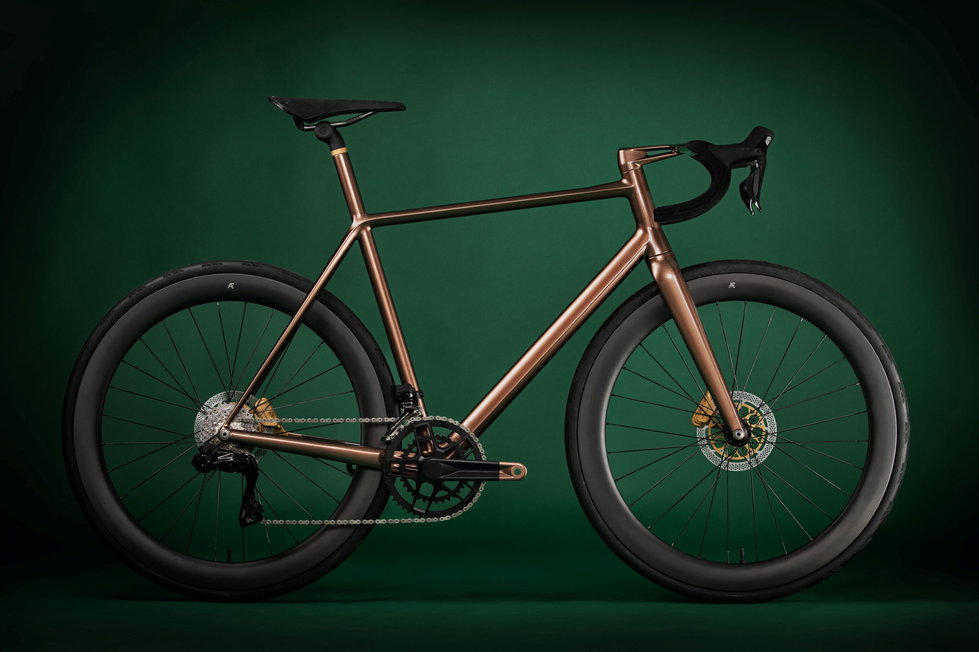 A side view of the Aston Martin J.Laverack road bicycle.