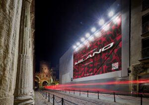 A promotional image of the new Alfa Romeo Milano nameplate unveiling.
