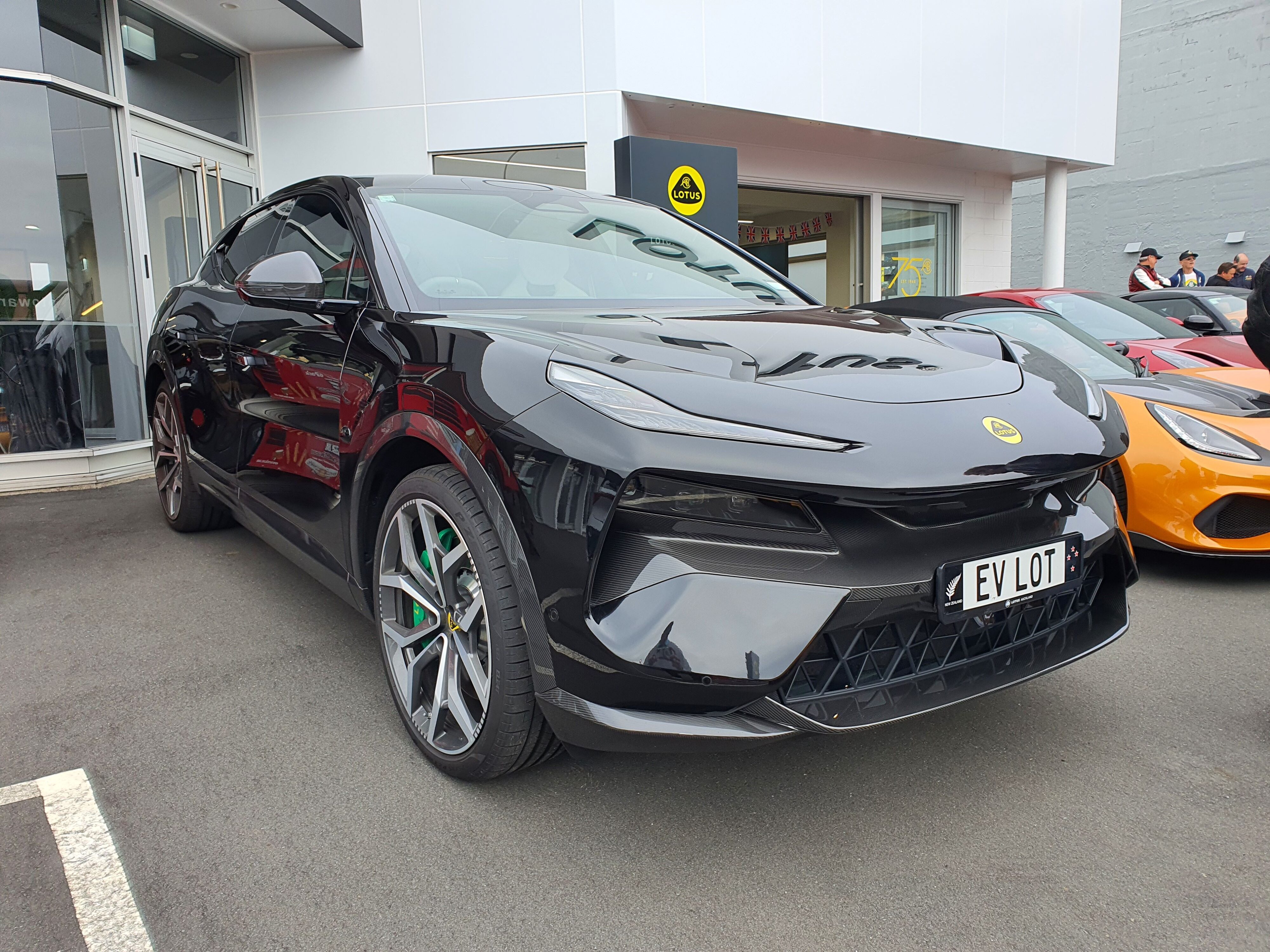 A shot of the first Lotus Eletre electric SUV on NZ soil at Lotus Auckland