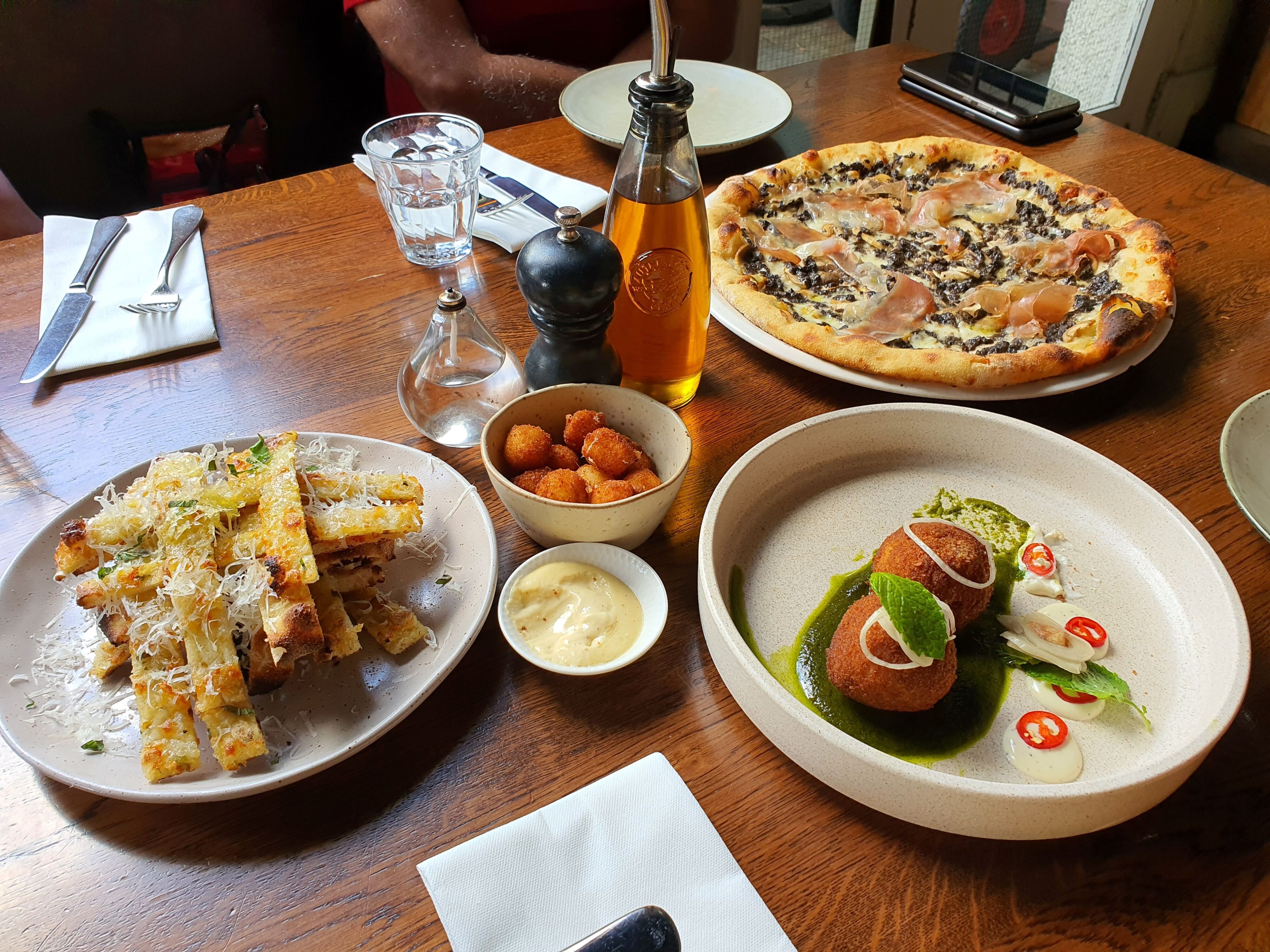 Photo of a lunch meal at Alpino Ristorante, Cambridge, Waikato, New Zealand.