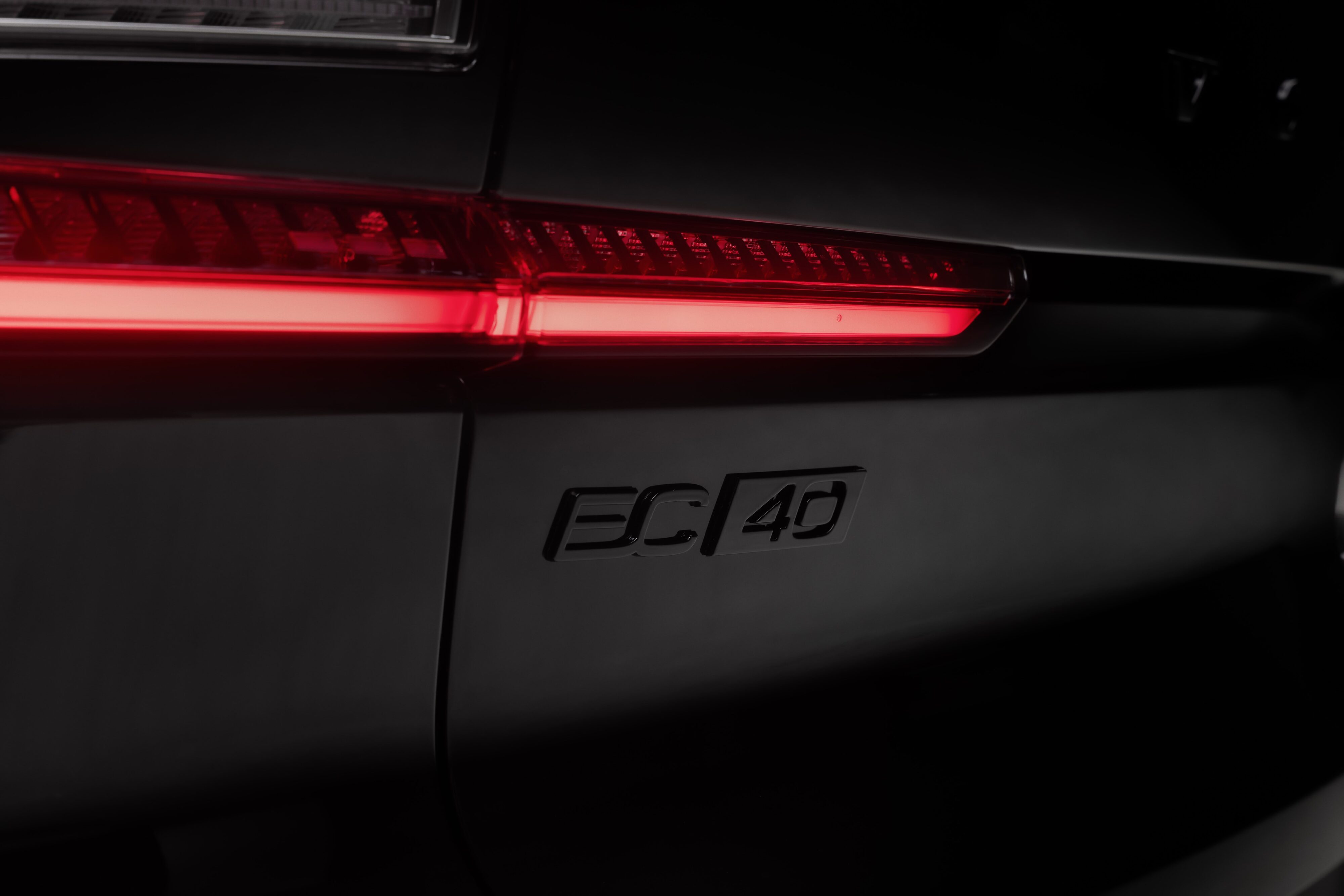 EC40 badging on the rear of the newly renamed Volvo C40 Recharge.