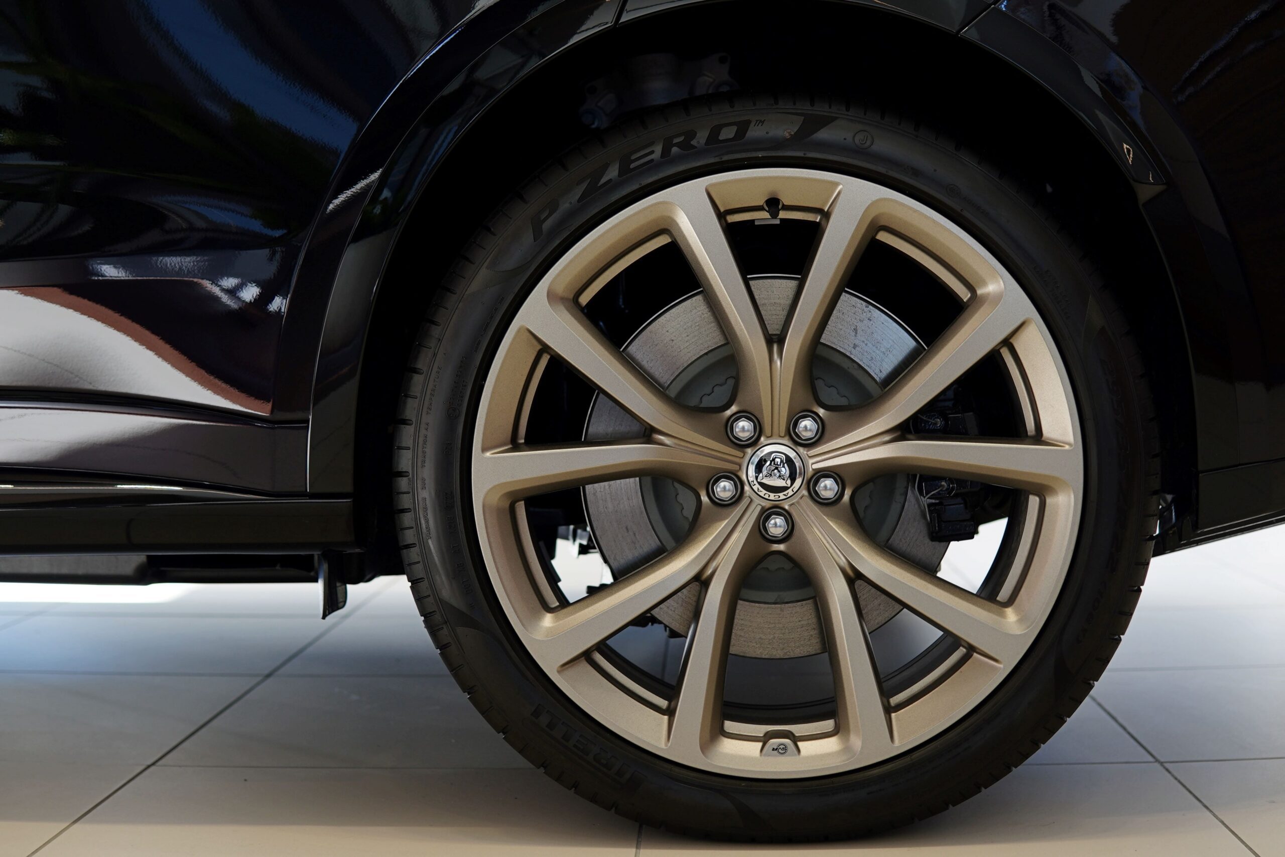Sunset Gold Satin wheels on the Jaguar F-Pace SVR Edition 1988.
